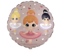Foil balloon 18" FX - Ballerina (round), packed